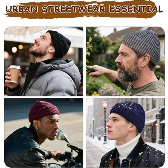 Handmade Cuffed Skull Cap - Warm Wool & Acrylic Beanie for Every Occasion - Picture 5 of 6